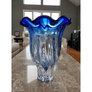 Shannon Crystal Cobalt Blue 12" Vase